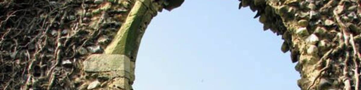 The ruins of St Saviour's church - view west. Dating from the 12th century, St Saviour's church was in regular use until about the year 1705. The ruin is not marked on OS maps. Little is known of the parish of St Saviour's except that two buildings once used to stand here - the church and a barn which has not survived. Some of the gravestones were moved to St Mary's and others have disappeared with the passage of time. In more recent times the writer and naturalist Ted Ellis (1909-1986) was buried here > https://www.geograph.org.uk/photo/1280803. Edward Augustine Ellis lived in a cottage at Wheatfen Broad with his wife Phyllis for 40 years. He set up his own nature reserve on the 130 acre site comprising woodland, fen and marshland. From 1928-1956 he was the Keeper of Natural History at the Norwich Castle Museum but at the age of 47 he resigned to concentrate on his work as a naturalist. He had an extensive knowledge of the wildlife and eco-systems of the Norfolk Broads and eventually became know as 'the people's naturalist'. http://www.wheatfen.org/tethtml/tet.html