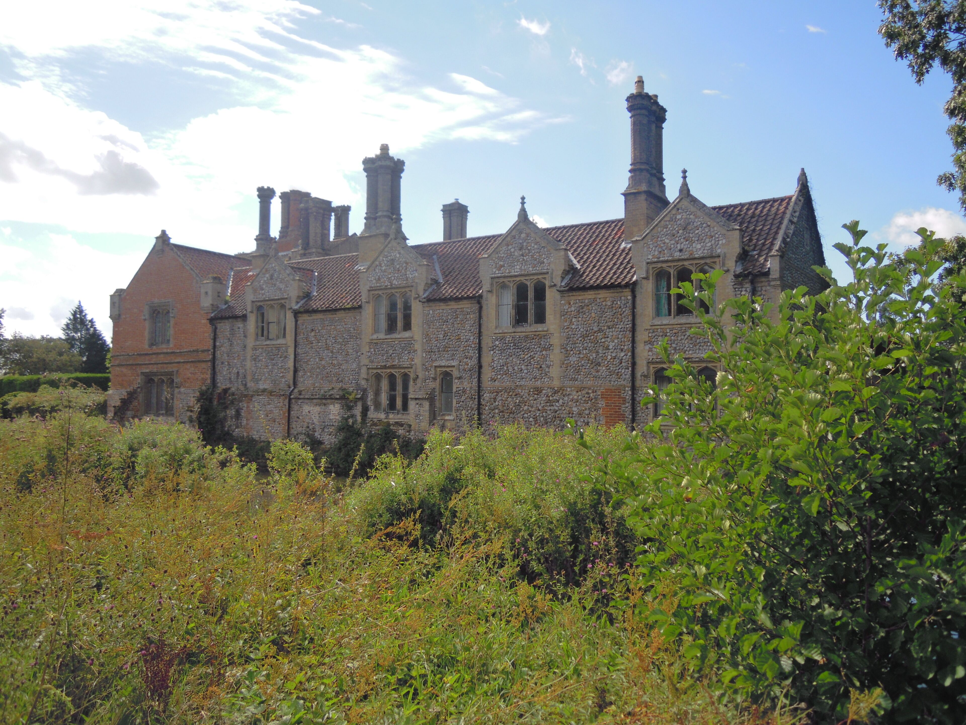 The east facing façade of Mannington Hall, Norfolk, United Kingdom.