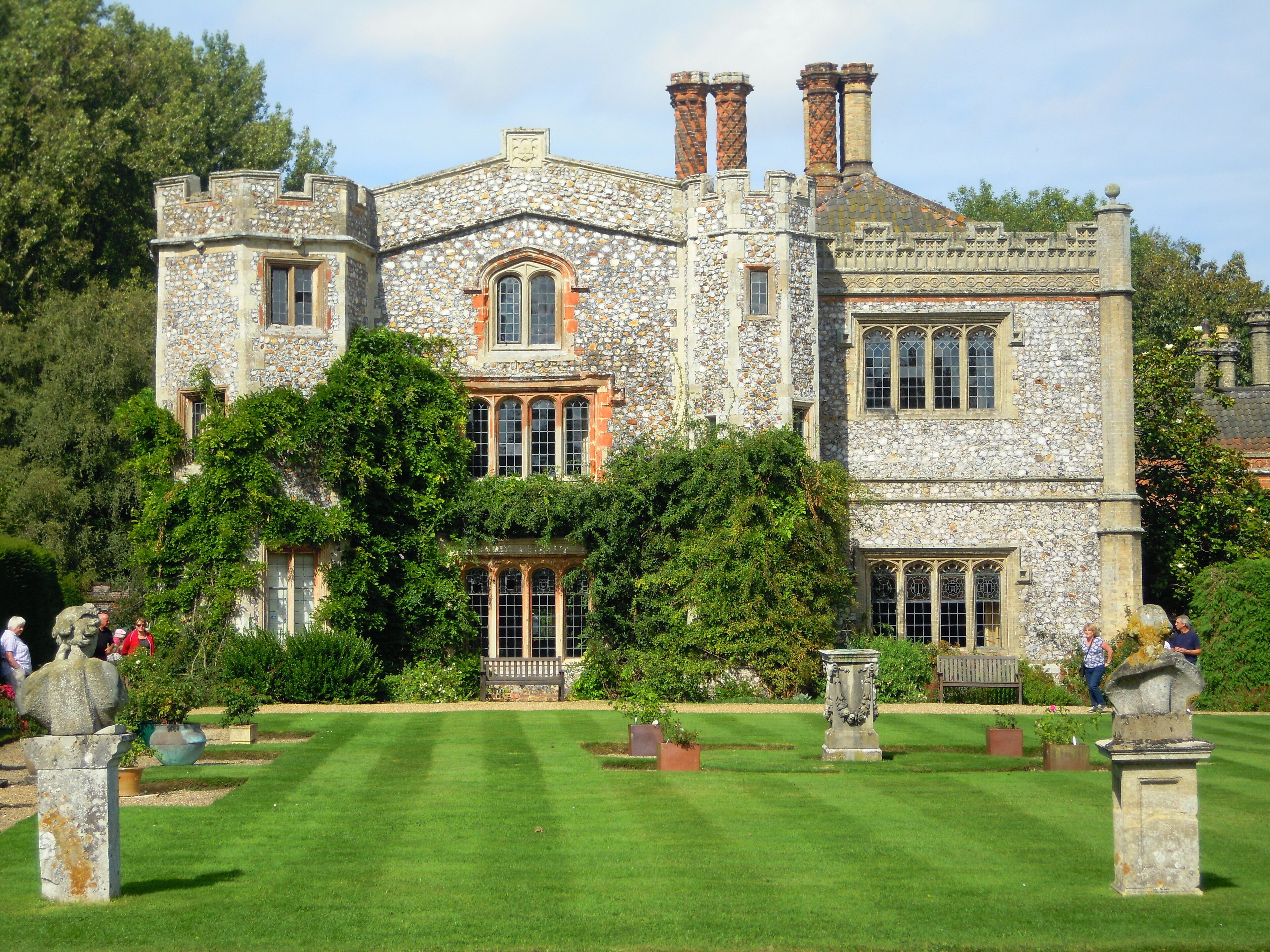 The south facing façade of Mannington Hall, Norfolk, United Kingdom.