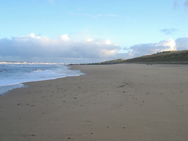 Empty beach at Waxham, Norfolk  a winter scene.