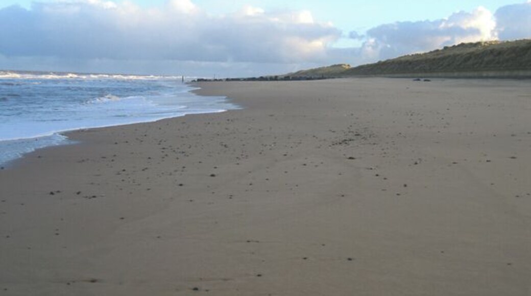 Empty beach at Waxham, Norfolk a winter scene.