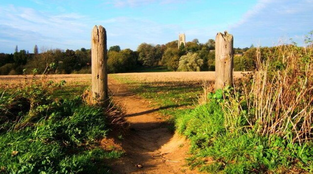 Blofield Church Picture taken from the footpath that runs between Blofield Church and Braydeston Church