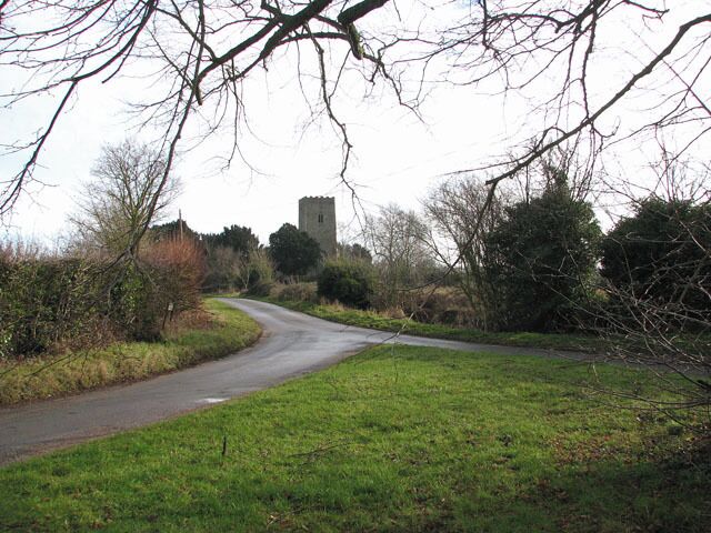 All Saints church viewed from Rectory Lane/Mill Road junction For a closer view see > 1692081.