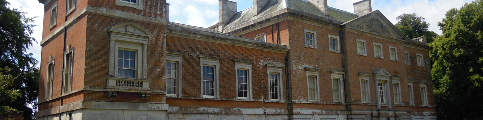 North elevation of Wolterton Hall, Norfolk. The Hall was built in 1741 with the architect Thomas Ripley, engaged by Horatio Walpole, to build the hall on the sight of an early manor house.
