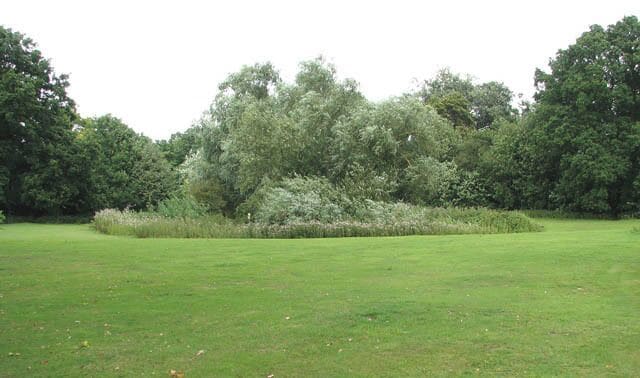 Pond by the bowling green in Easthill Lane