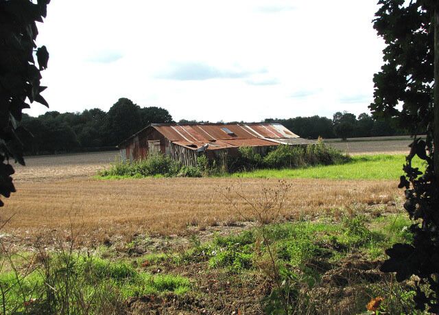 Farm shed in field Beside Aylsham Road.