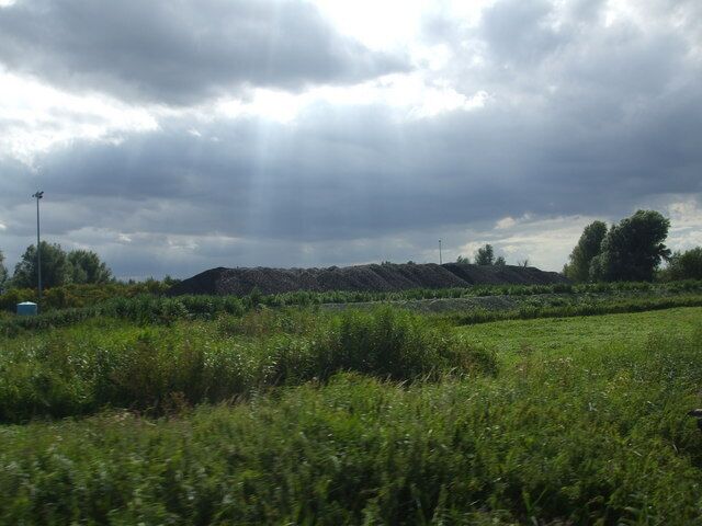 The Coal Pile A large coal pile to power Cantley Sugarbeet factory. All brought in by road which is madness as there is a rail line next to it.