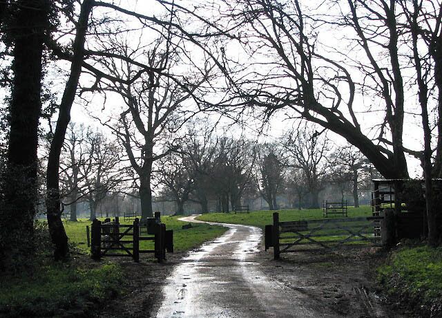 Entrance to Dudwick Estate. This is the access road to Dudwick House and Dudwick Cottage which also serves as a public footpath. A cattle grid prevents livestock from straying, and the gate beside it provides access for walkers. A sign attached to the gate asks walkers not to leave the footpath. The public footpath starts here > 518149.