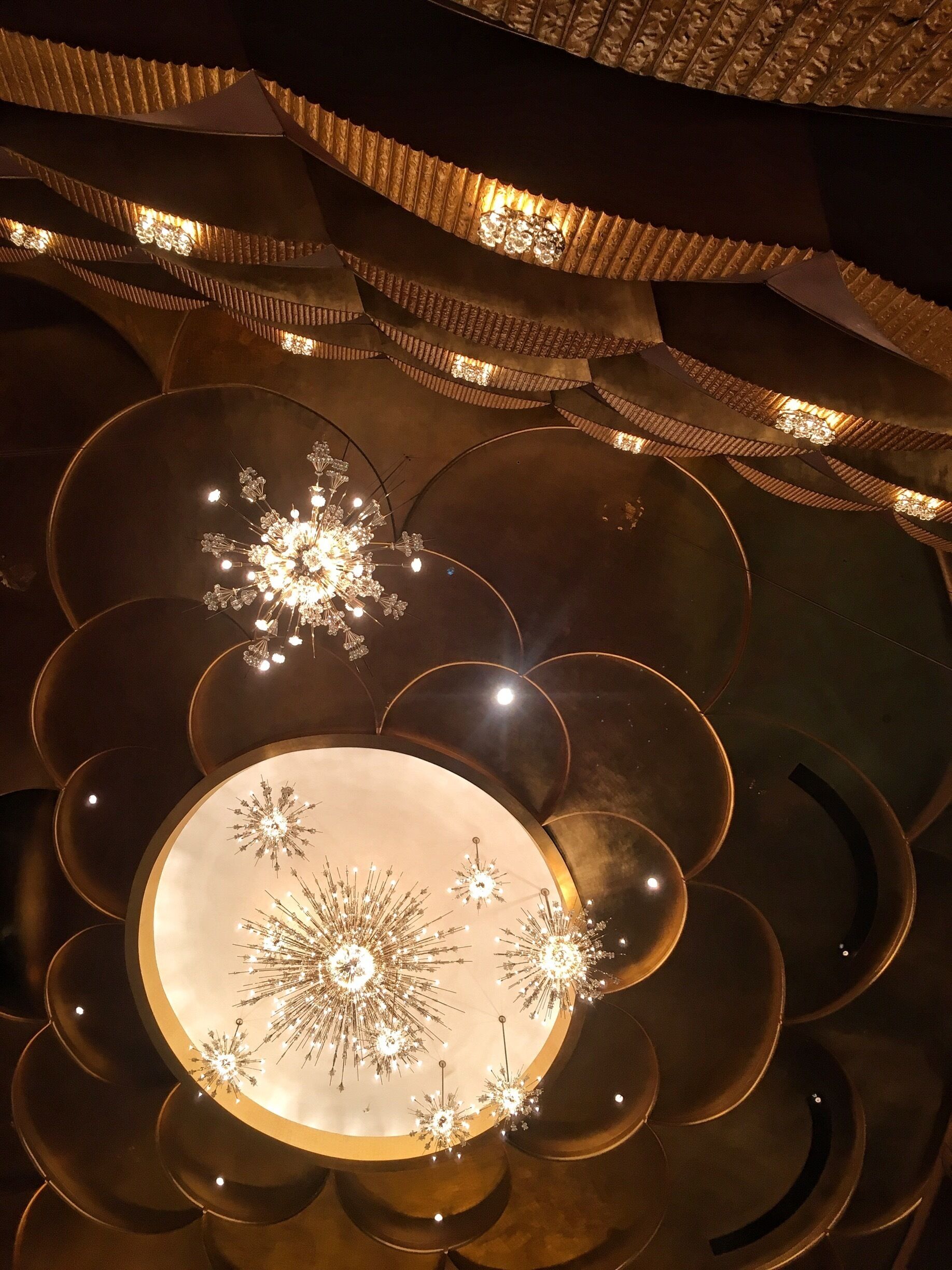 The gorgeous ceiling at the Metropolitan Opera