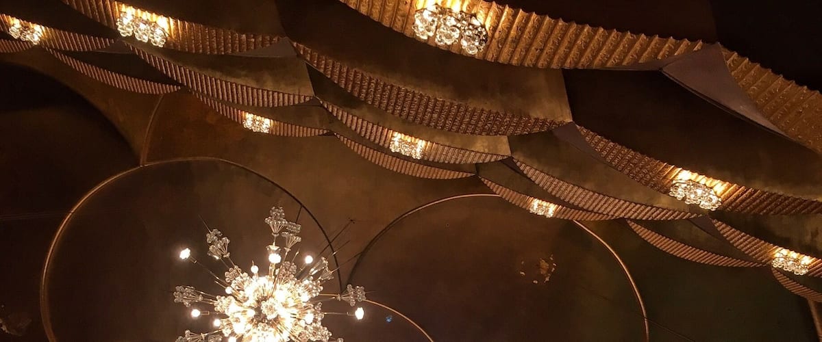 The gorgeous ceiling at the Metropolitan Opera