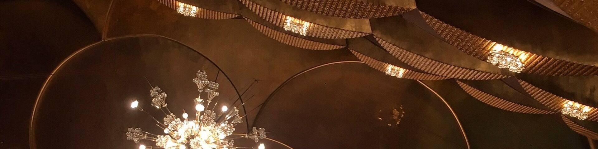 The gorgeous ceiling at the Metropolitan Opera