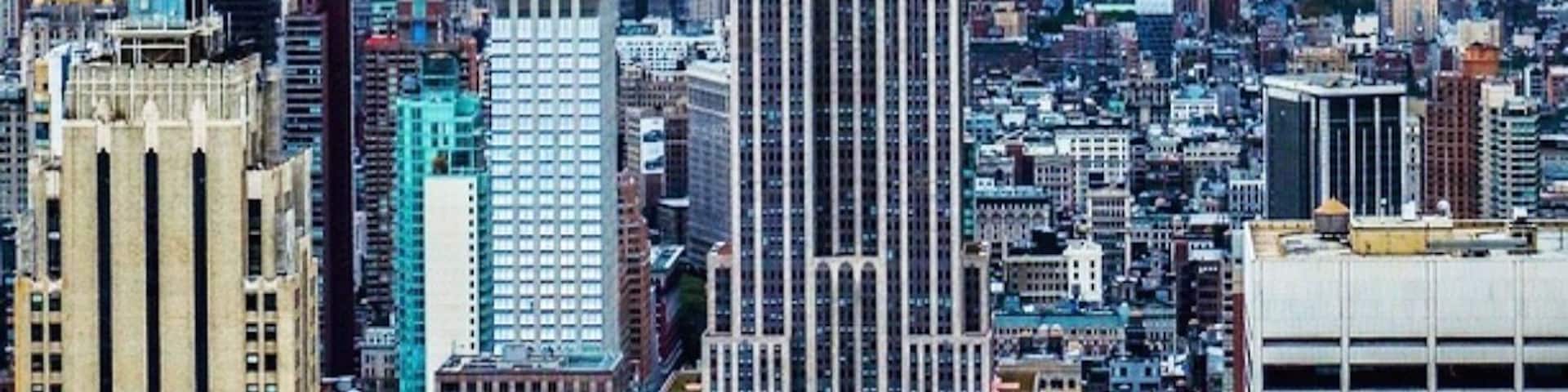View of the manhattans skyline from my rooftop