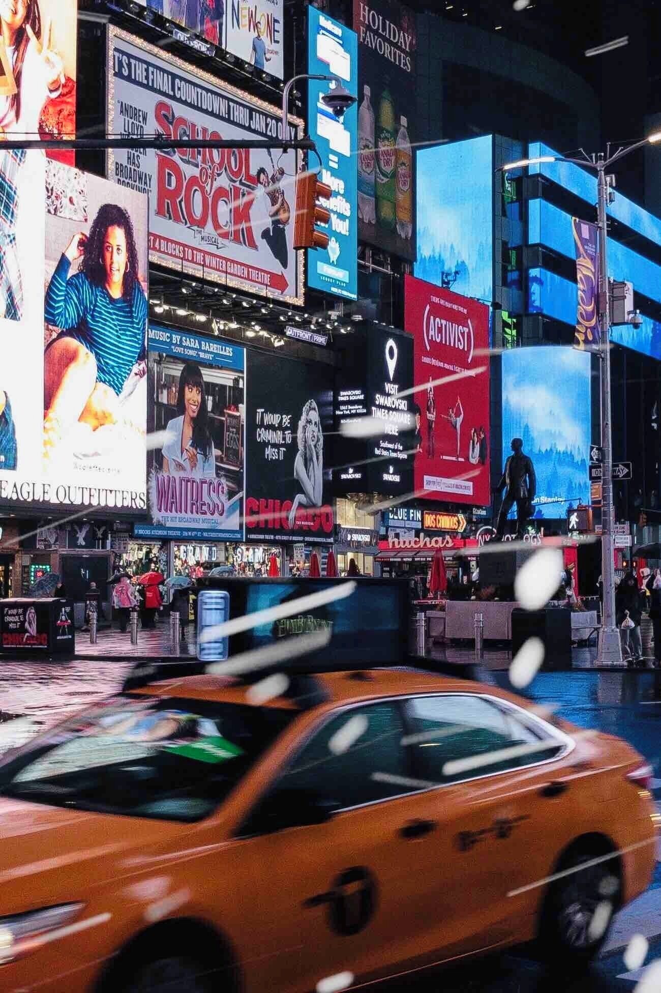November in Time Square very busy