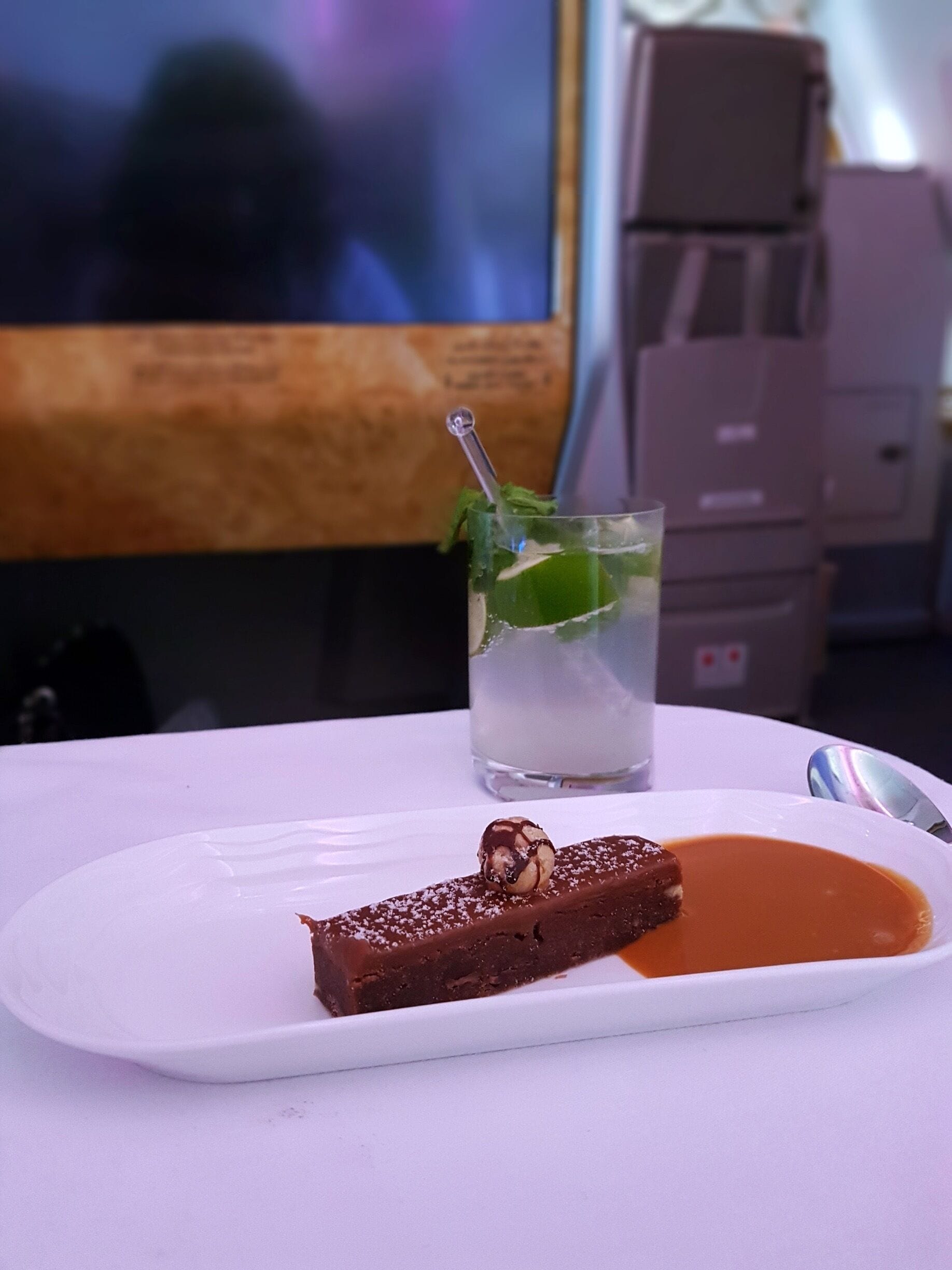Somewhere on an Emirates flight, in the sky between New York and Milan. Desert is served #goodeats