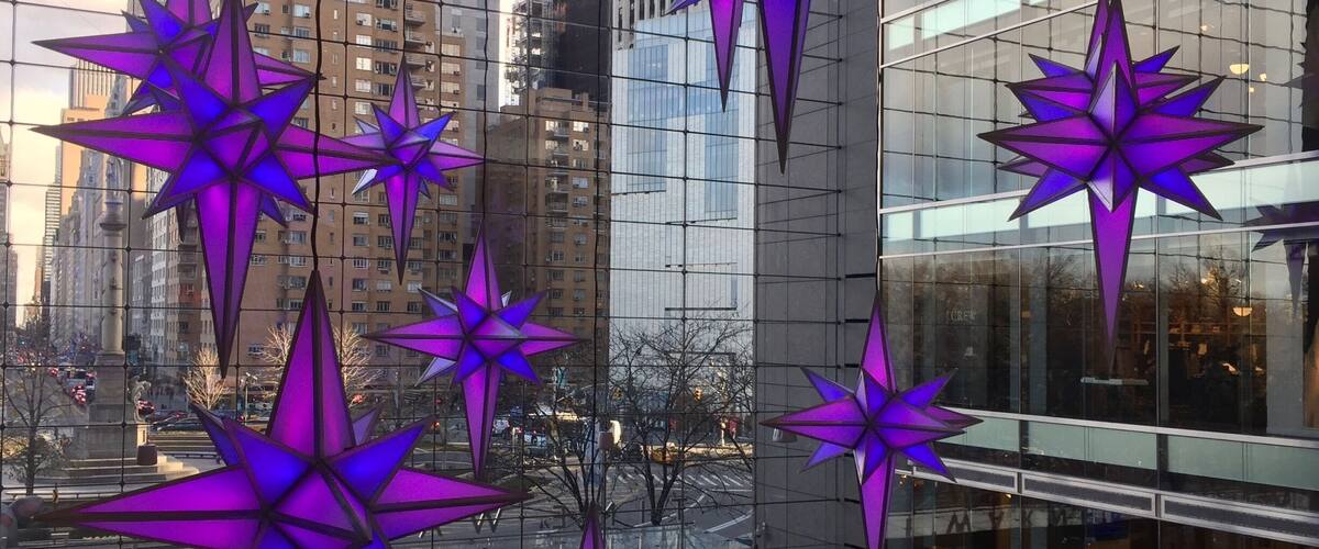 Ever year before Thanksgiving The Shops at Columbus Circle light its "Holiday Under the Stars" display. It features twelve 14-foot stars that change colors which hang from the ceiling of the 150 ft. great Room overlooking Central Park.
#Patterns