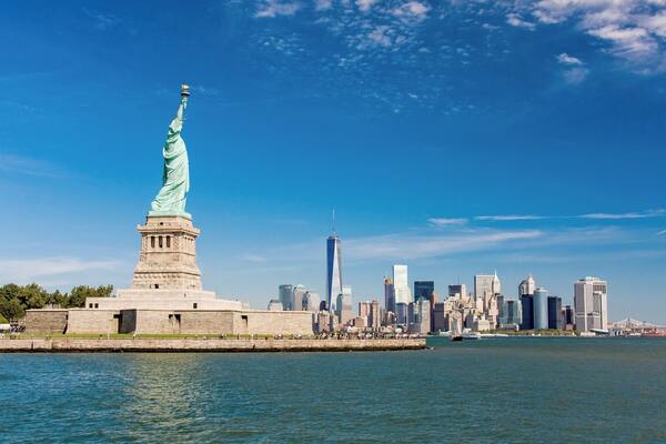 The Statue of Liberty is one of the most famous and recognized statues in the world. Dedicated in 1886, it was given to the United States from the people of France. The statue is an icon of freedom and a welcome to immigrants arriving from abroad.
Closed after September 11 for security reasons, the statue is now open to the public. Tickets for Liberty Island and to enter the statue can only be purchased from statuecruises.com. Access to the crown is limited, with tickets needing to be purchased several months ahead of time.
The 93-meter Statue of Liberty stands on a 47 meter pedestal for a total monument height of 93 meters (305 ft), making it the largest statue in the United States.