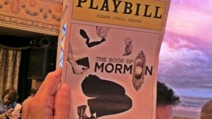 The Book of Mormon. Wow.
"I believe that the ancient Israelites built a ship and sailed to America."
"I believe that In 1978 God changed his mind about black people"
Well, this Trover believes that if you are in Manhattan, pay your concierge or Stub Hub a silly amount and go see The Book of Mormon on Broadway, created by the Southpark guys, who may be geniuses. Def'n R rated. FYI.