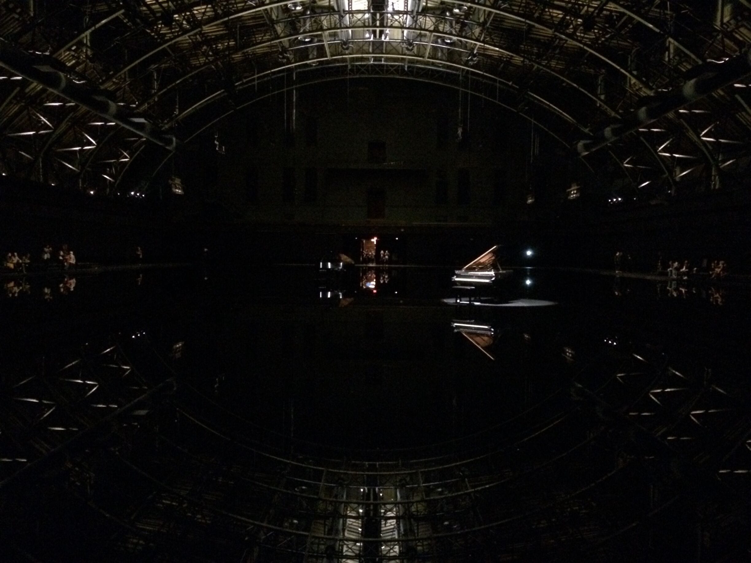 "tears become… streams become…" An art and music installation by artist Douglas Gordon and pianist Hélène Grimaud from 2015-16: two pianos standing in an enormous pool of water that covered the majority of the drill hall floor. We were not there for the live music event—tickets were pretty expensive and went fast–but the installation was amazing; my camera phone pics do NOTHING to share the experience.