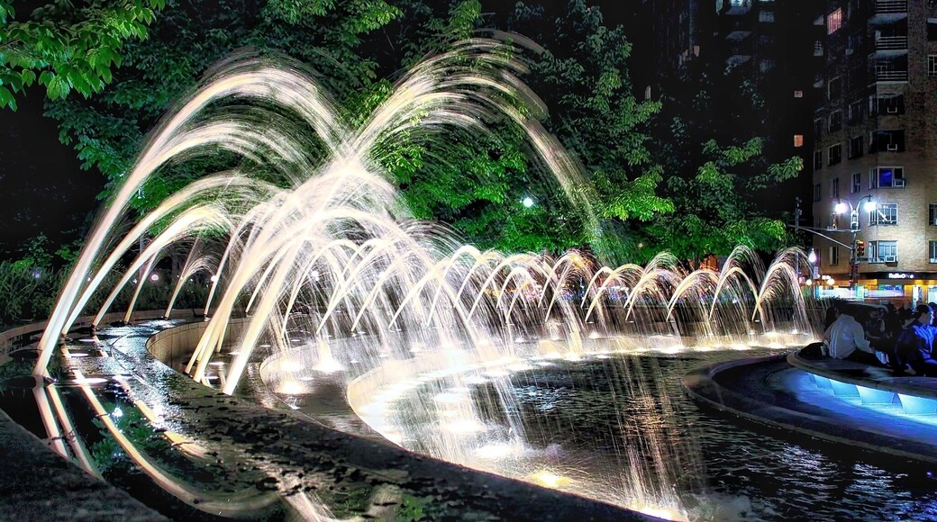 These fountains form a ring around Columbus Circle; a courtyard and traffic circle on the south west side of Central Park. It's a great place to photograph, do some shopping, or just hang out with a few friends. I really like to photograph this area but never seem to get here very often. I should work on changing that.