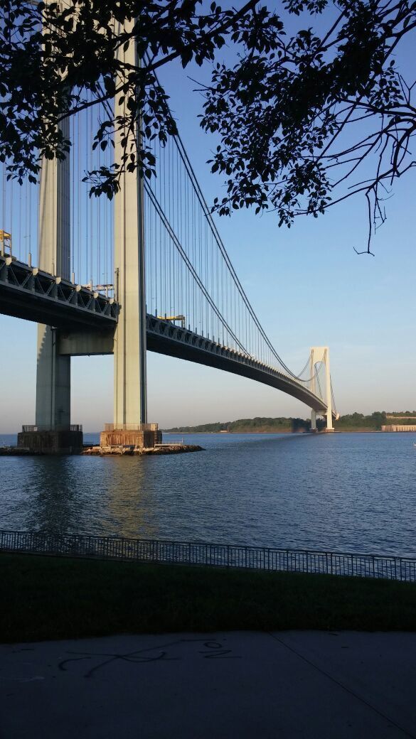 An early morning view of the Narrows. The stillness of both the water and the bridge is so powerful. 