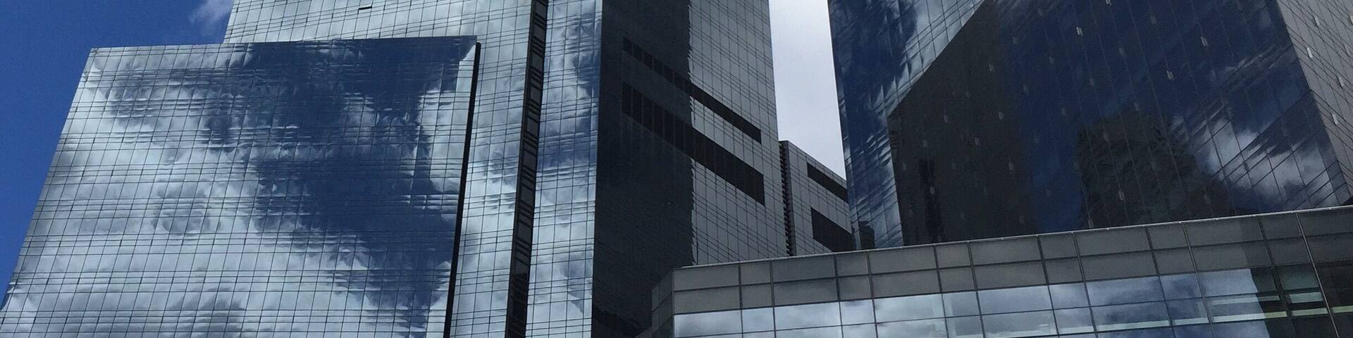 Clouds were moving so fast past the building it was dizzying to look up