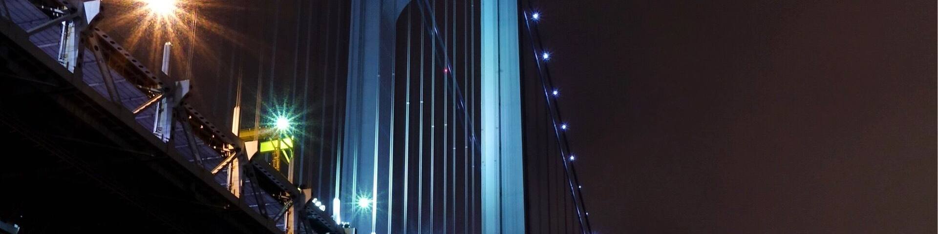 Taken from the Brooklyn side, from a path under the bridge.