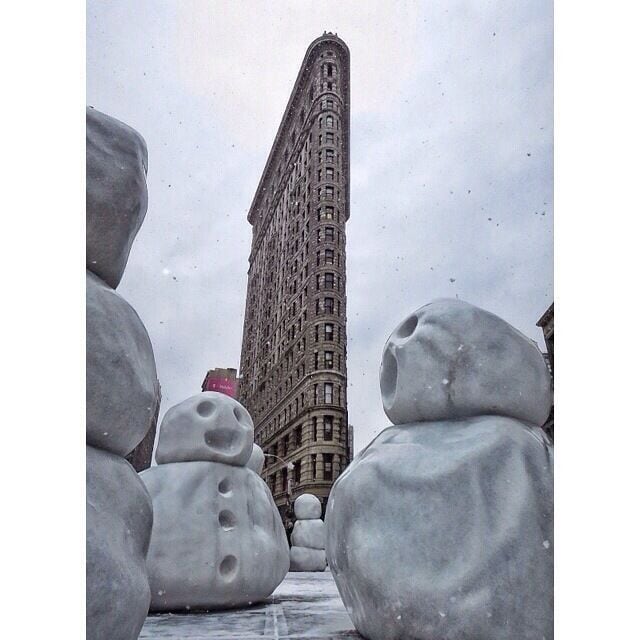 Snow Monsters installation by Peter Regli presented by the Dominque Levy Gallery 