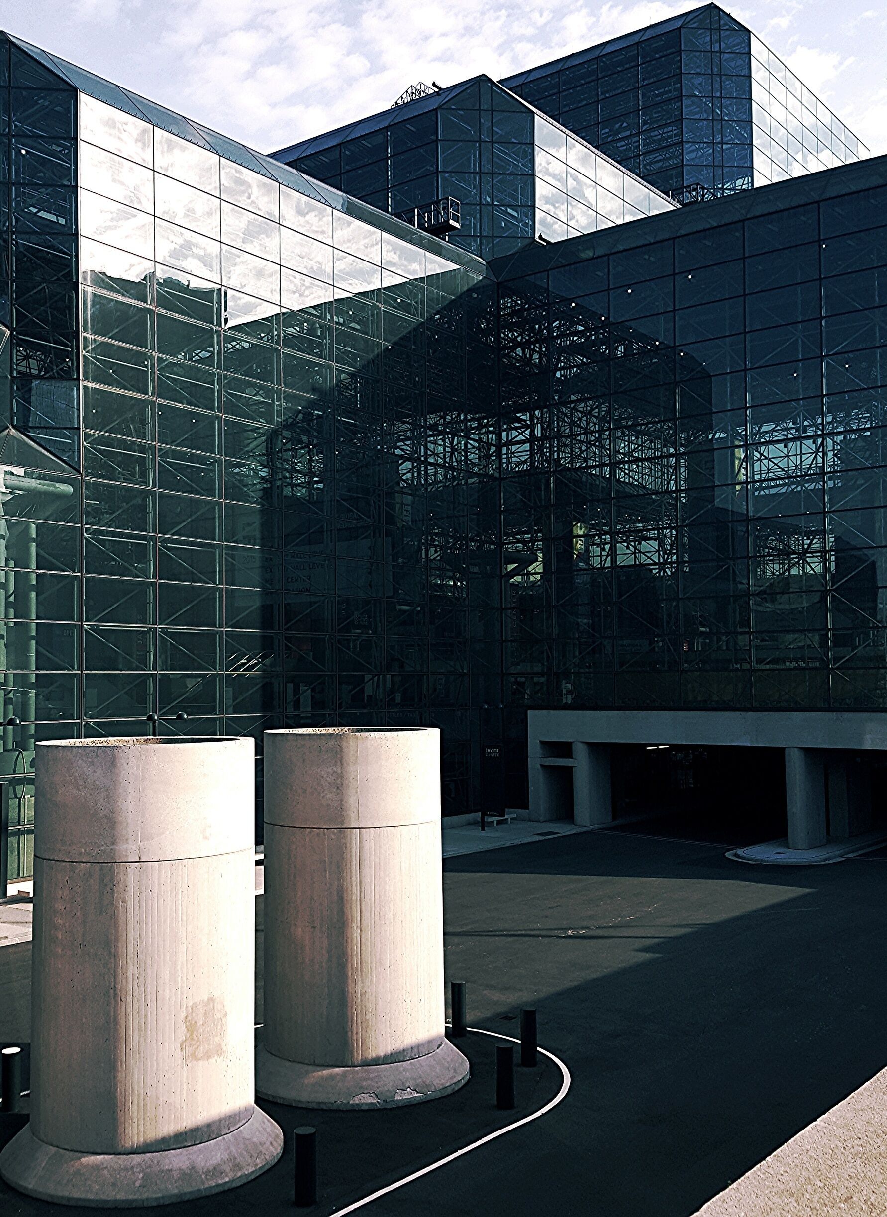 Jacob Javits Center, is where I work, supervisor The controversial and revolutionary space framestructure was begun in 1980 and finished in 1986. Is known to be the busiest convention center in the United States. Is 12th largest. The roof of the center is being turned into a  Park..