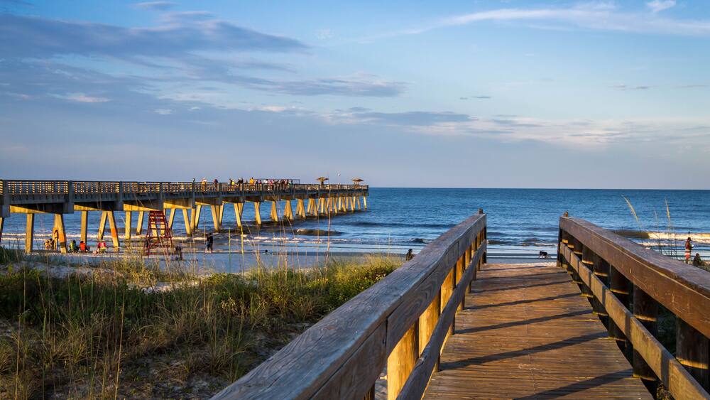 Wooden walkway to the beach