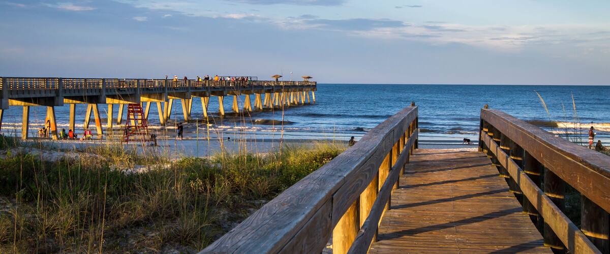 Wooden walkway to the beach