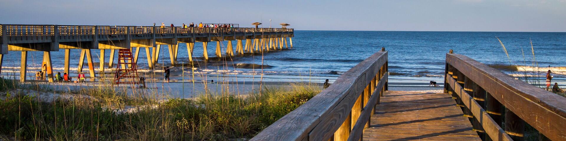 Wooden walkway to the beach