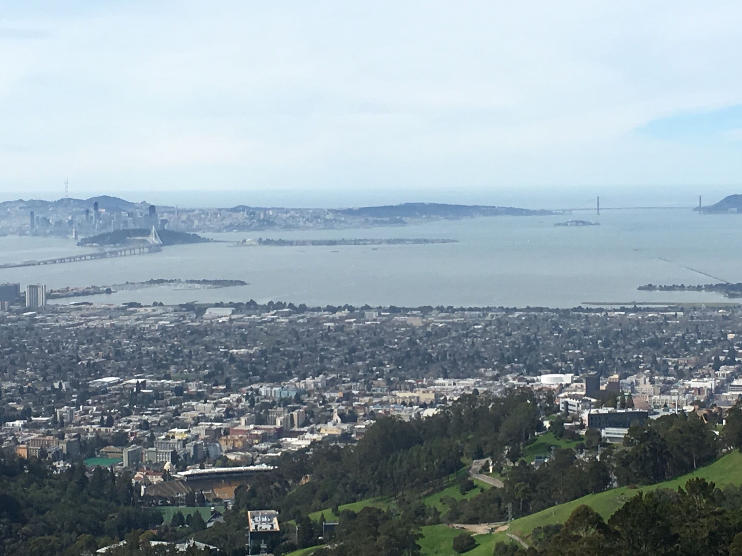 #OrbitzTravel .... looking down at Iakland/Berkeley and SAN Francisco from the Berkeley hills