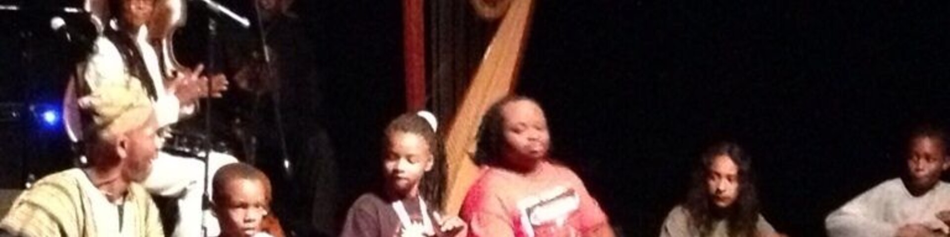 African drum at Malonga Theatre with Tacuma and youth..