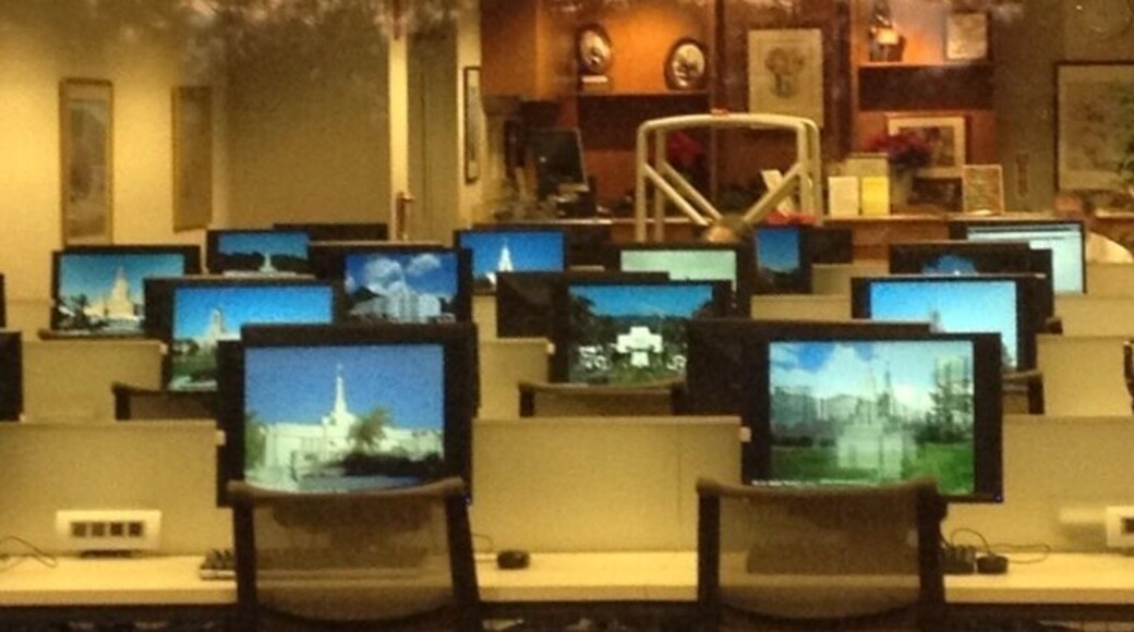 A peek into the archives of the Mormon Temple. Hmm, they hold lots of genealogical history.