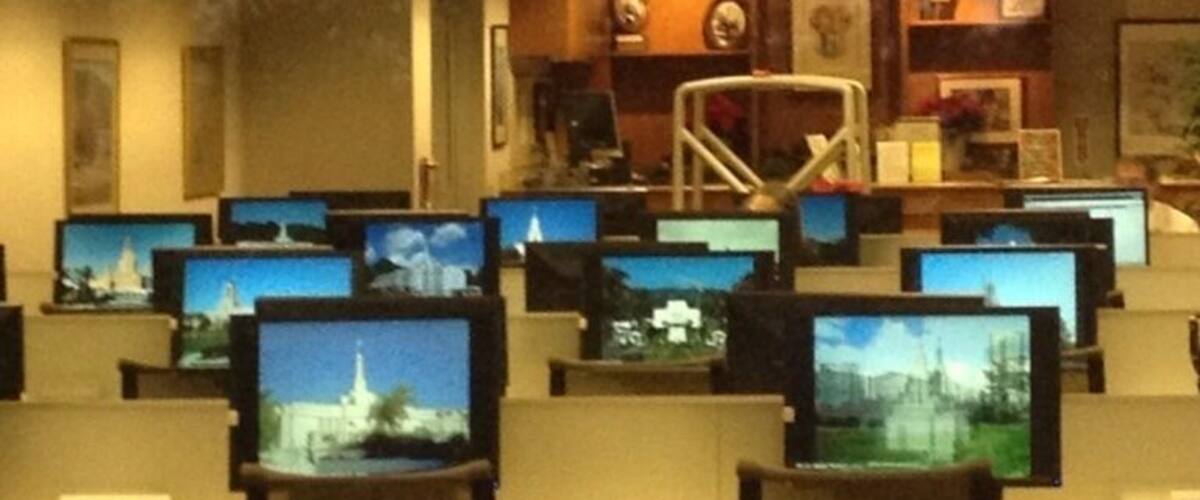 A peek into the archives of the Mormon Temple. Hmm, they hold lots of genealogical history.