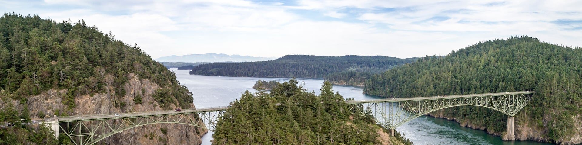 Coastal Landscape of Massive Bridge Connecting Islands