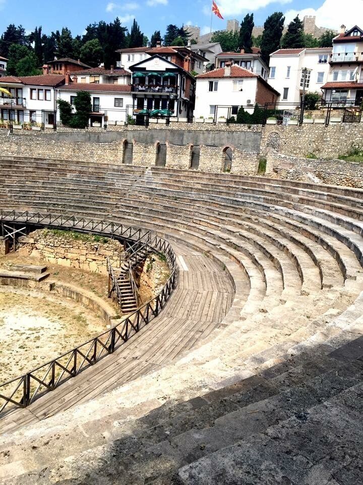 A spectacular piece of history, and fantastic little sun trap 2 minutes from our apartment. #ampitheatre #ohrid #history