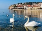 Ohrid lake with the old town behind