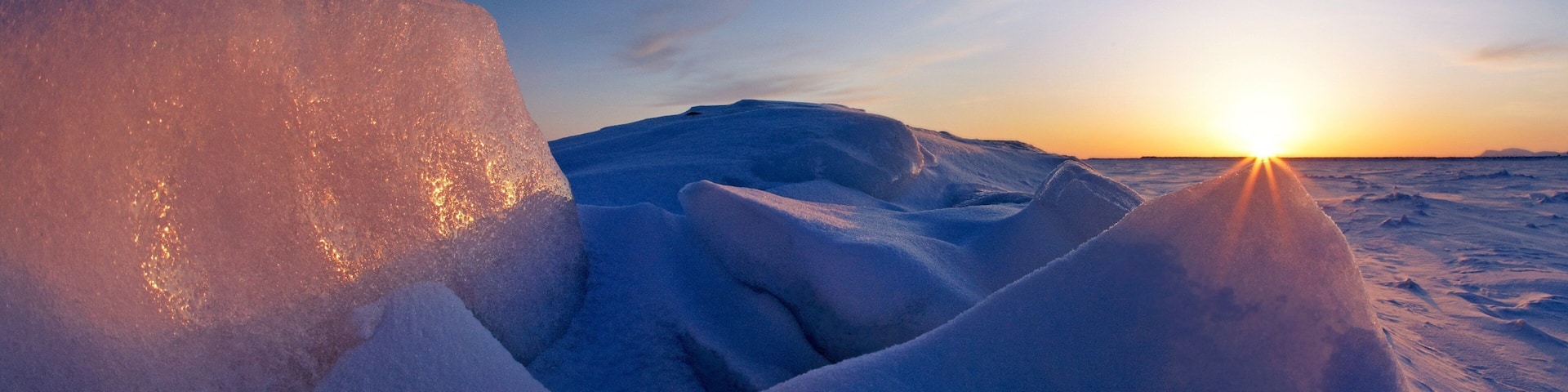 Nome showing a sunset and snow