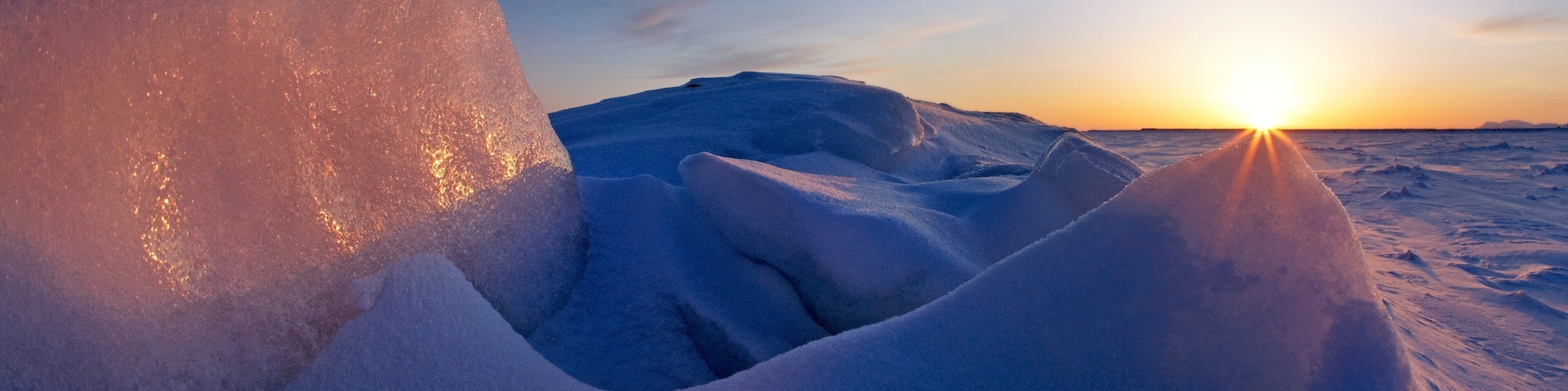 Nome showing a sunset and snow