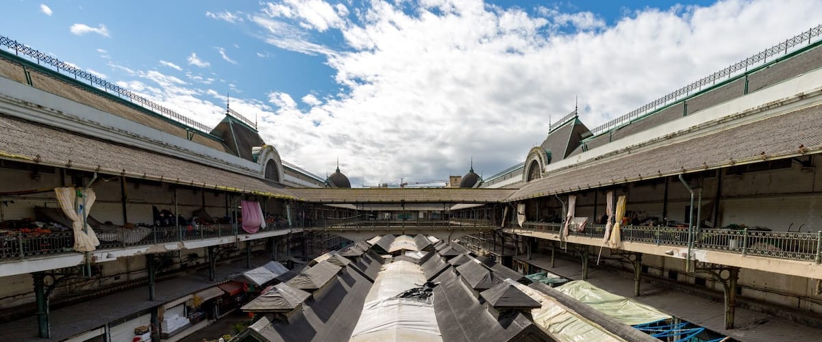 A wide shot of the Bulhão Market in Porto