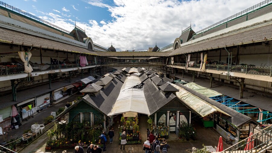 A wide shot of the Bulhão Market in Porto
