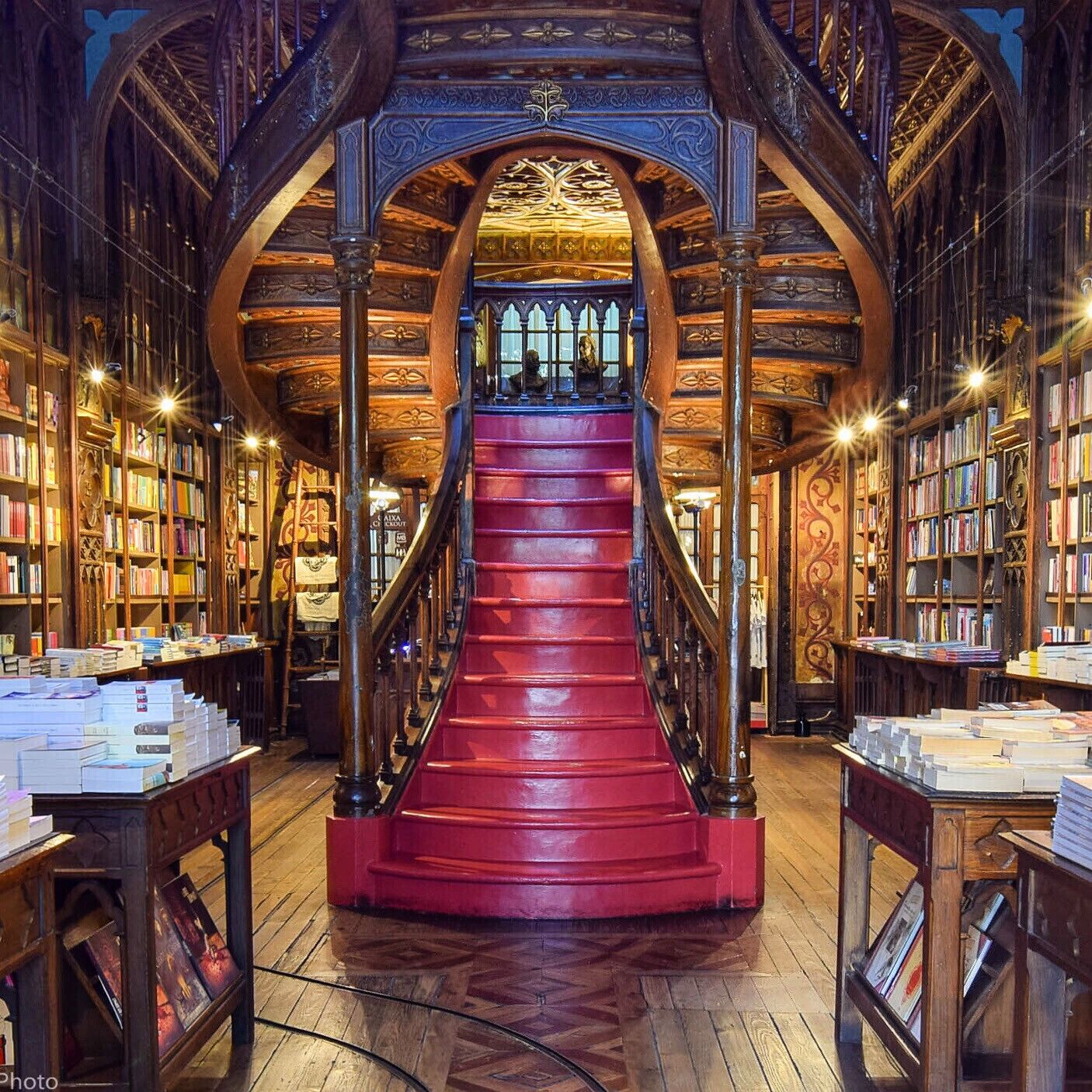 The book shop in Porto, Portugal that inspired Harry Potter's Hogwarts!  And it's just as magical as in the books.  More photos and story at:  http://www.travelblissnow.com/porto-book-shop-harry-potter/