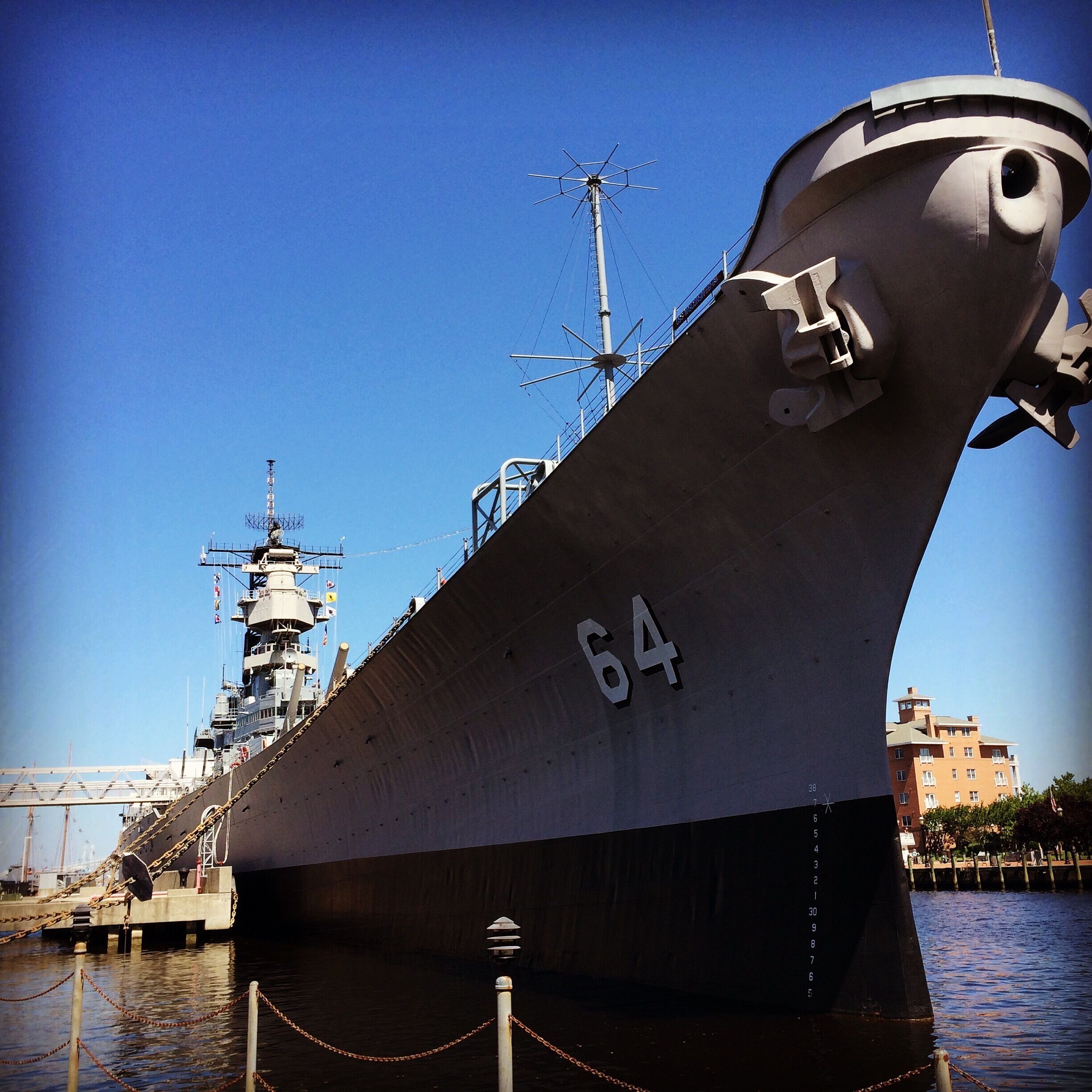 You can tour the ship for $16 each. Great thing to do while you're waiting for the stores to open on a Sunday before noon in Norfolk. Haha 