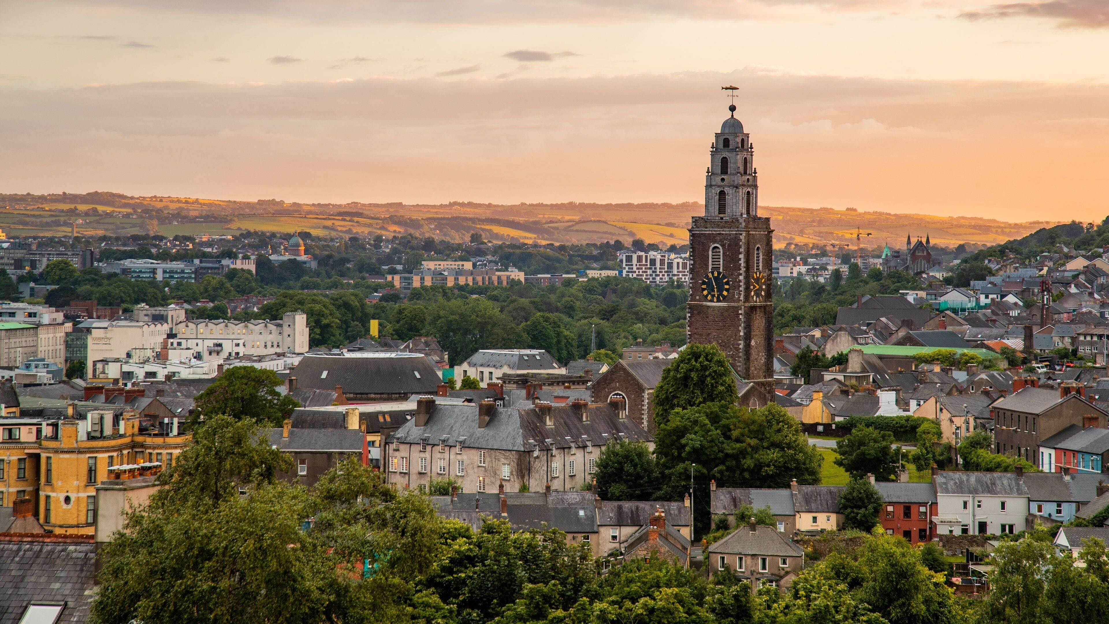 Cork featuring a city, landscape views and a sunset