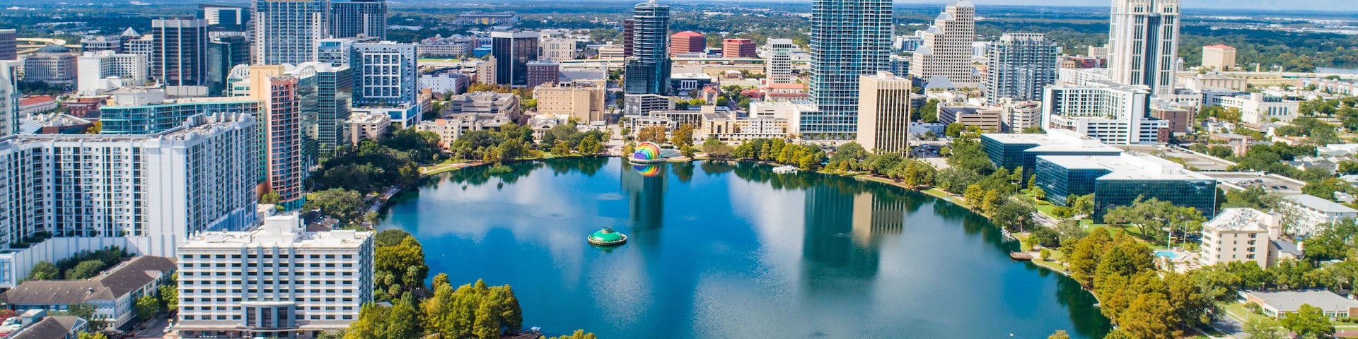 Orlando, Florida, USA Downtown Drone Skyline Aerial