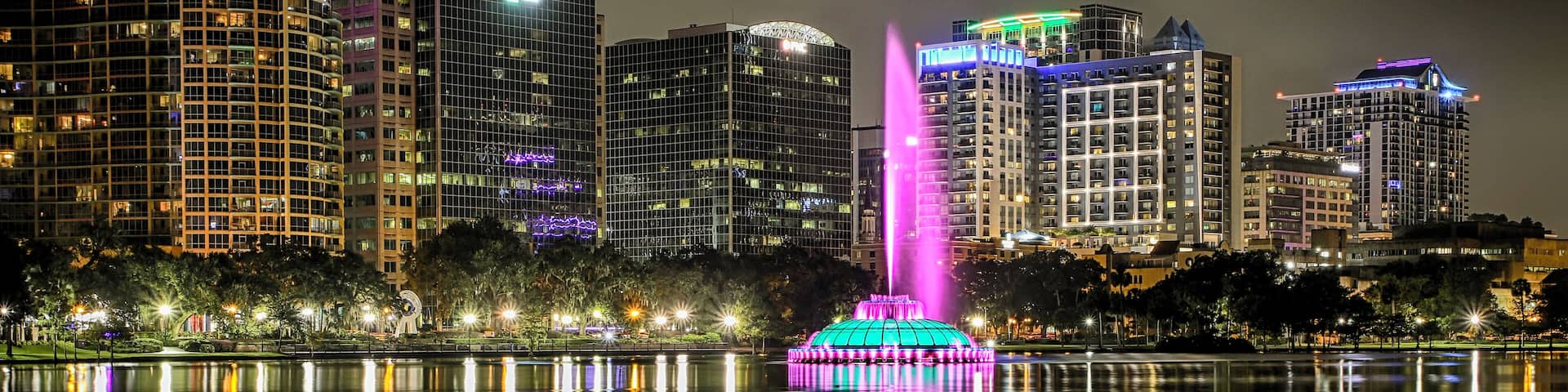 A beautiful, drizzly night in Orlando with cool temps and bright lights. Gotta love what I can find in #MyBackyard right here in this city. Just after sunset when the sky is a little more blue is a perfect time to capture the skyline and reflection. It is called "blue hour" and it's the most stunning time to catch a skyline.