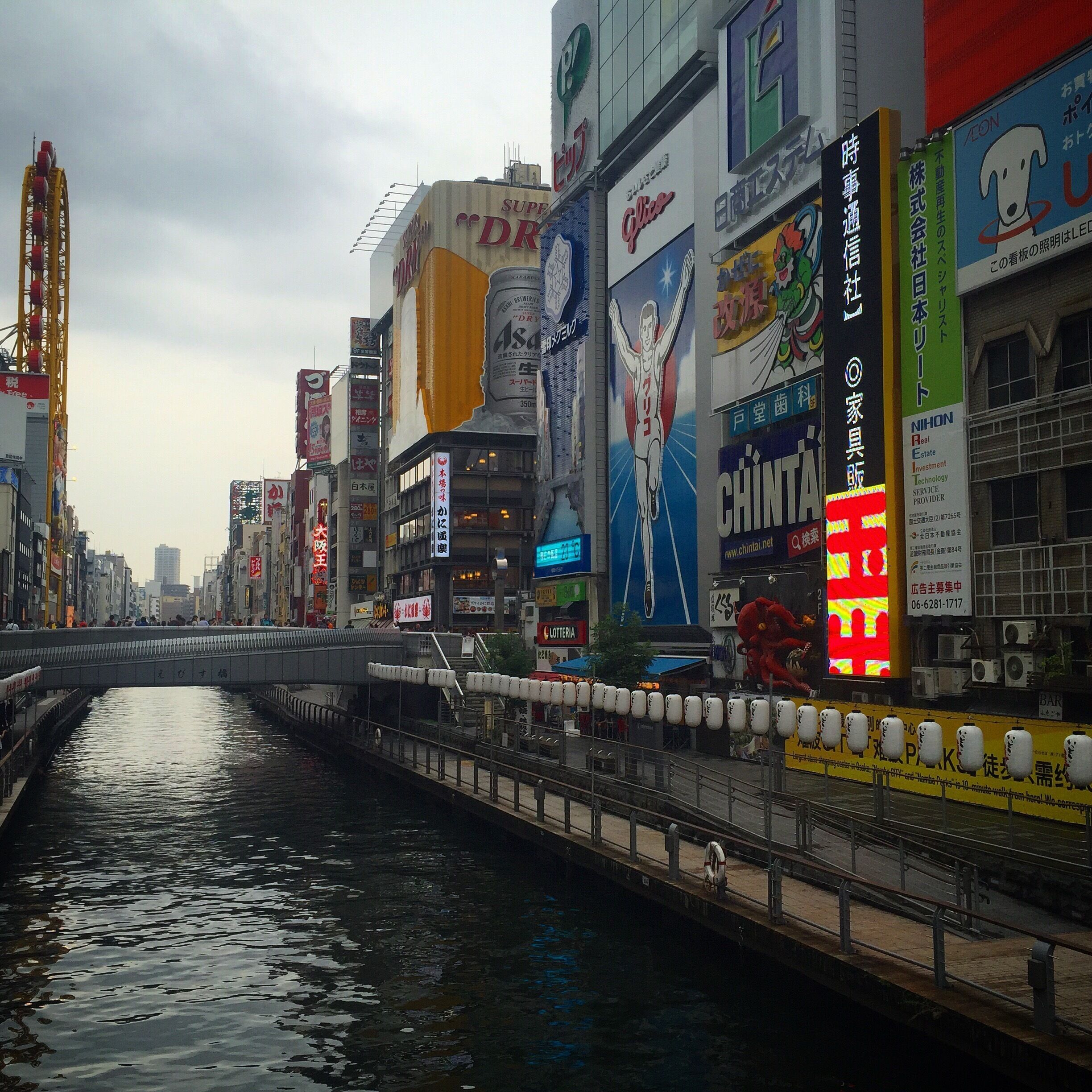 The lights and fun of Osaka are wonderful! So many delicious bites and interesting people watching! #LoveMyTown 