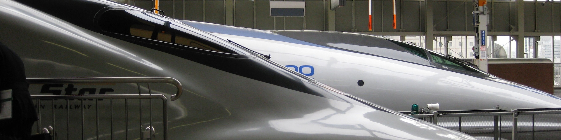 Shinkansen (bullet train) at Shin-Osaka Station. Onwards to Hiroshima.