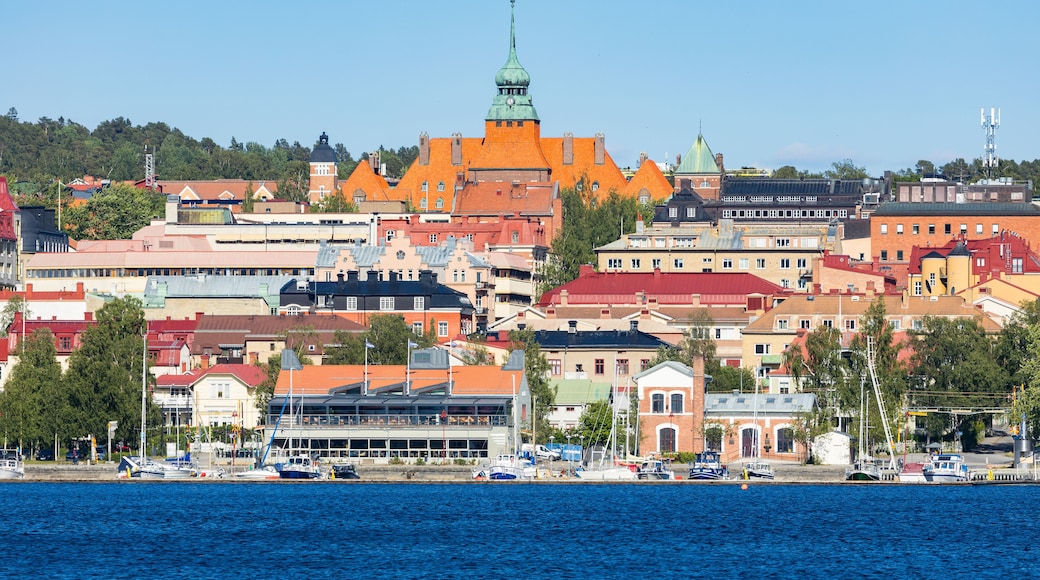 City centre and waterfront of Östersund in Sweden on a summer day